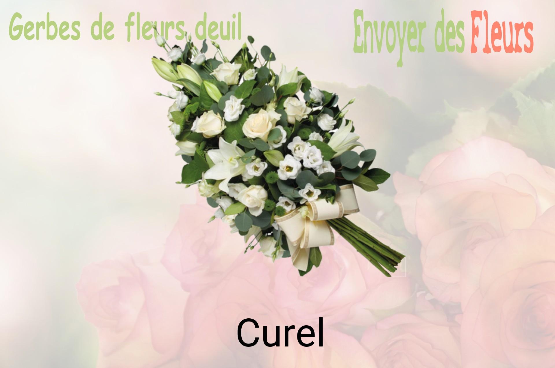 Gerbe de fleurs de deuil livrée à Curel